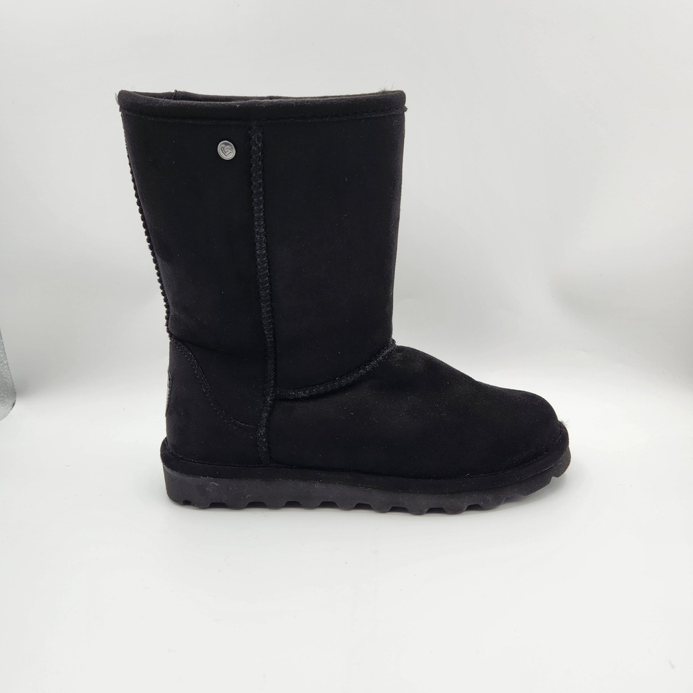 Bearpaw Black Suede‎ Winter Boots Womens Size 7 Mid Calf Outdoor Casual Fashion - Picture 8 of 14